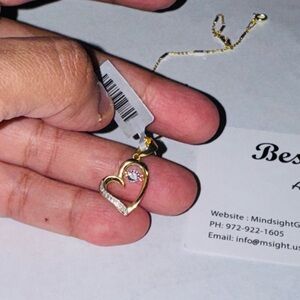 Real Diamond Heart Pendant, Dancing diamond charm, Affordable gift for her, SALE